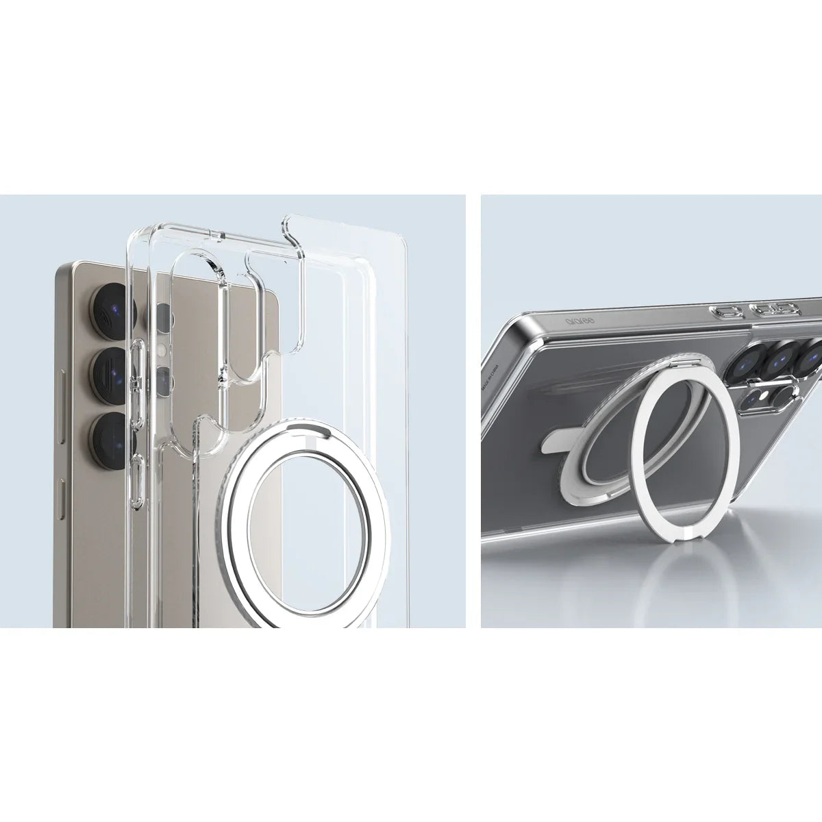 Araree Samsung S25 Ultra Duple Stand Magsafe Case - Clear - Tashqila Araree Samsung S25 Ultra Duple Stand Magsafe Case - Clear - Tashqila
